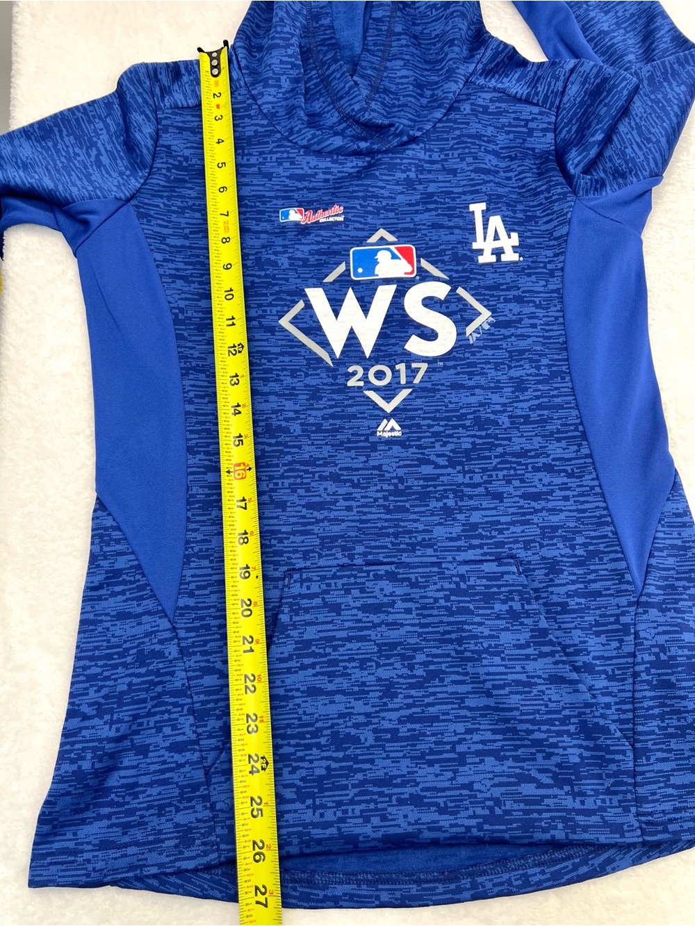 Los Angeles Dodgers Hoodie Mens Medium Blue World Series 2017 MLB Majestic - Picture 5 of 6